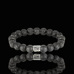 7.25inch Black Lava Cancer Bracelet